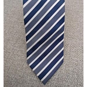Giorgio Mariani‎ Cravatte 100% Silk Striped Blue Cucita a Mano Handmade Necktie